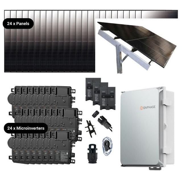 Complete Grid-Tie Solar Kit - 9.48kW ~ 9.6kW Solar w/ Microinverters | 24 x Solar Panels [MIK-MAX]