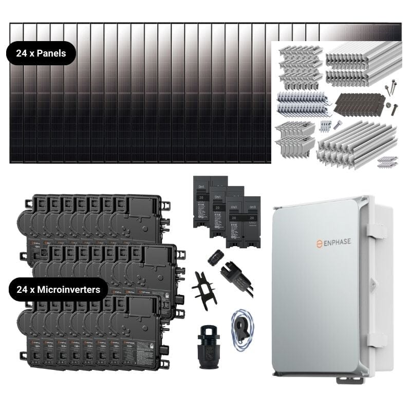 10.56kW Complete Grid-Tied Solar Kit - Enphase or APsystems Microinverters - No Battery [VECTOR MAX]