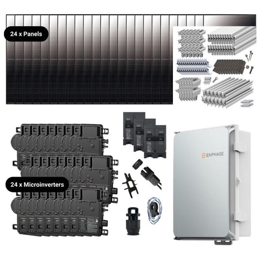 Complete Grid-Tie Solar Kit - 9.48kWp~9.6kWp Solar w/ Microinverters | 24 x Solar Panels [MIK-MAX]