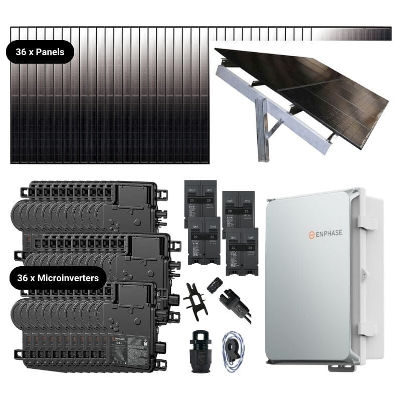 15.84kW Complete Grid-Tied Solar Kit - Enphase or APsystems Microinverters - No Battery [VECTOR PRO]