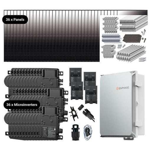 Complete Grid-Tie Solar Kit - 14.22kWp~14.4kWp Solar w/ Microinverters | 36 x Solar Panels [MIK-PRO]