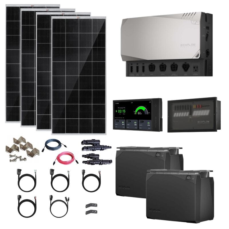 EcoFlow Power Kits - 3,600W 120V Output + [2kWh - 15kWh Lithium Battery Bank] + 400W - 2200W of Solar | Modular & Expandable + Choose Custom Bundle Option | Complete Solar Kit | 5-Year Warranty