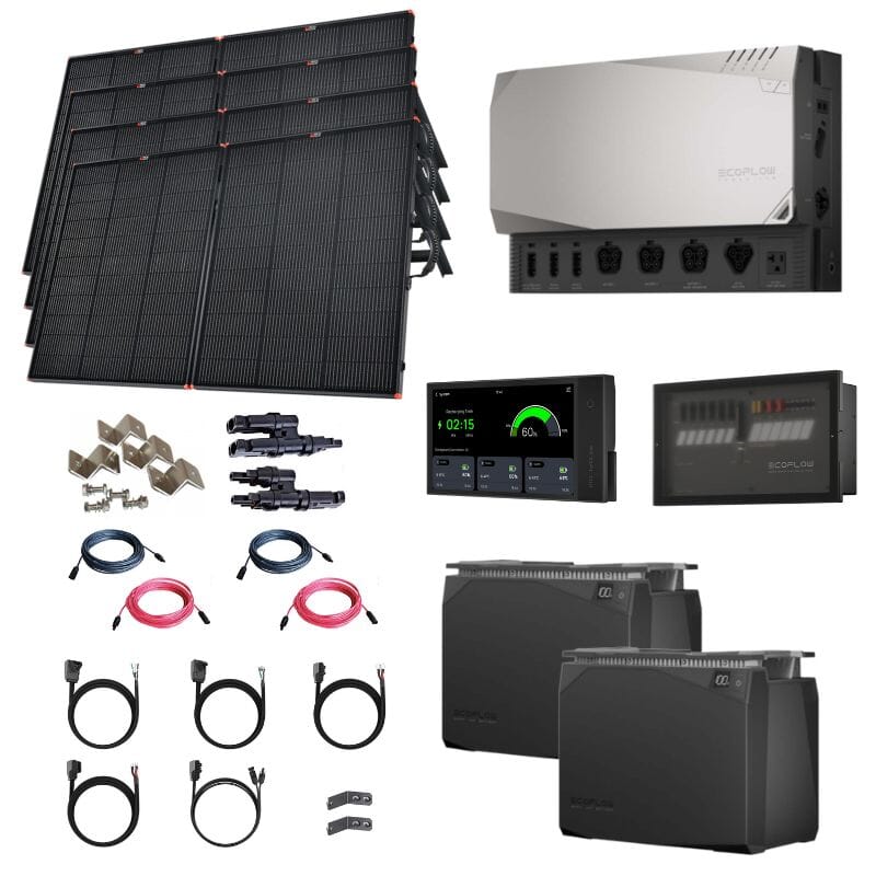 EcoFlow Power Kits - 3,600W 120V Output + [2kWh - 15kWh Lithium Battery Bank] + 400W - 2200W of Solar | Modular & Expandable + Choose Custom Bundle Option | Complete Solar Kit | 5-Year Warranty