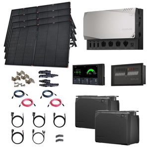 EcoFlow Power Kits - 3,600W 120V Output + [2kWh - 15kWh Lithium Battery Bank] + 400W - 2200W of Solar | Modular & Expandable + Choose Custom Bundle Option | Complete Solar Kit | 5-Year Warranty