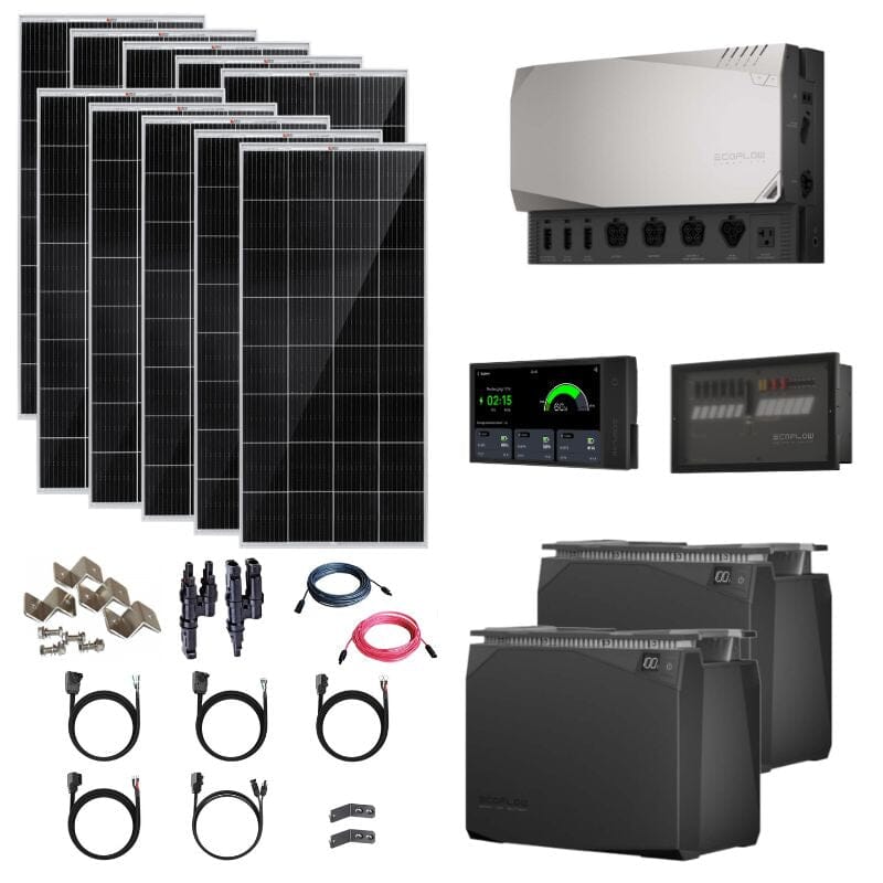 EcoFlow Power Kits - 3,600W 120V Output + [2kWh - 15kWh Lithium Battery Bank] + 400W - 2200W of Solar | Modular & Expandable + Choose Custom Bundle Option | Complete Solar Kit | 5-Year Warranty