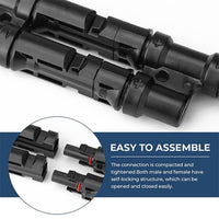 BougeRV Solar Branch Connectors Y Connector in Pair MMF+FFM Parallel Connection (2 Pairs) - ShopSolar.com