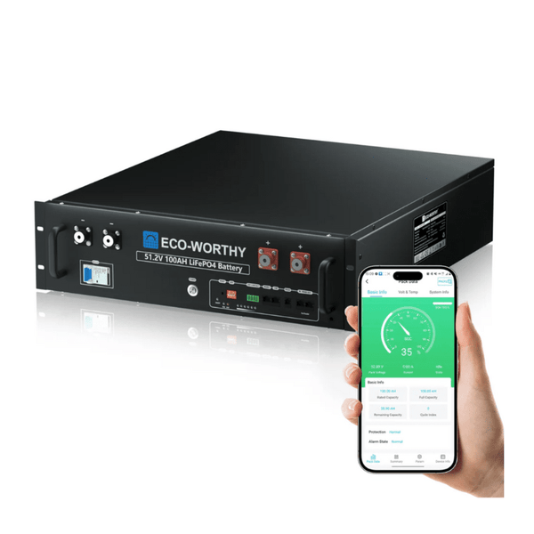 EcoWorthy 5.12kWh 51.2V Server Rack Battery