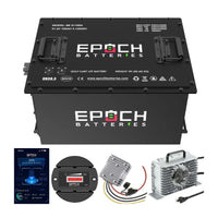 Epoch 48V 100Ah (Club Car) Lithium (LiFePO4) Golf Cart Battery - Complete Kit - ShopSolar.com