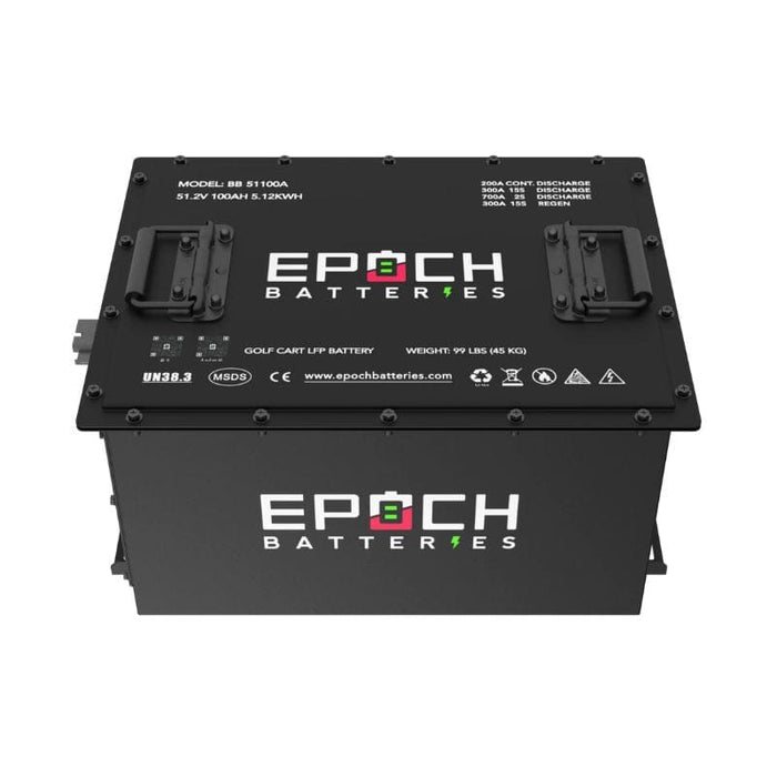 Epoch 48V 100Ah (Club Car) Lithium (LiFePO4) Golf Cart Battery - Complete Kit - ShopSolar.com