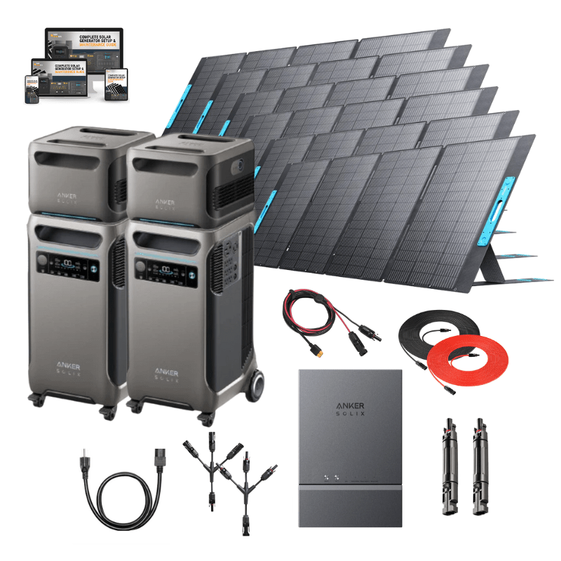 2 x Anker F3800 + 2 x Exp. Battery + Home Power Panel + 6 x 400W Anker Solar Panel