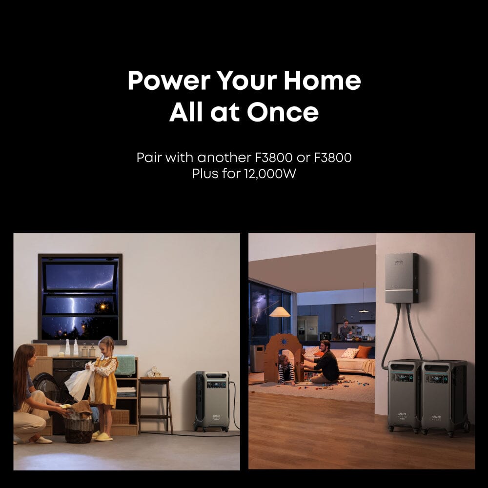 Anker F3800 [PLUS] Dual Kits - 7,680Wh / 6,000W | 120V/240V Output | 6,400W Solar Input | Choose Your Bundle Option | 5-Year Warranty