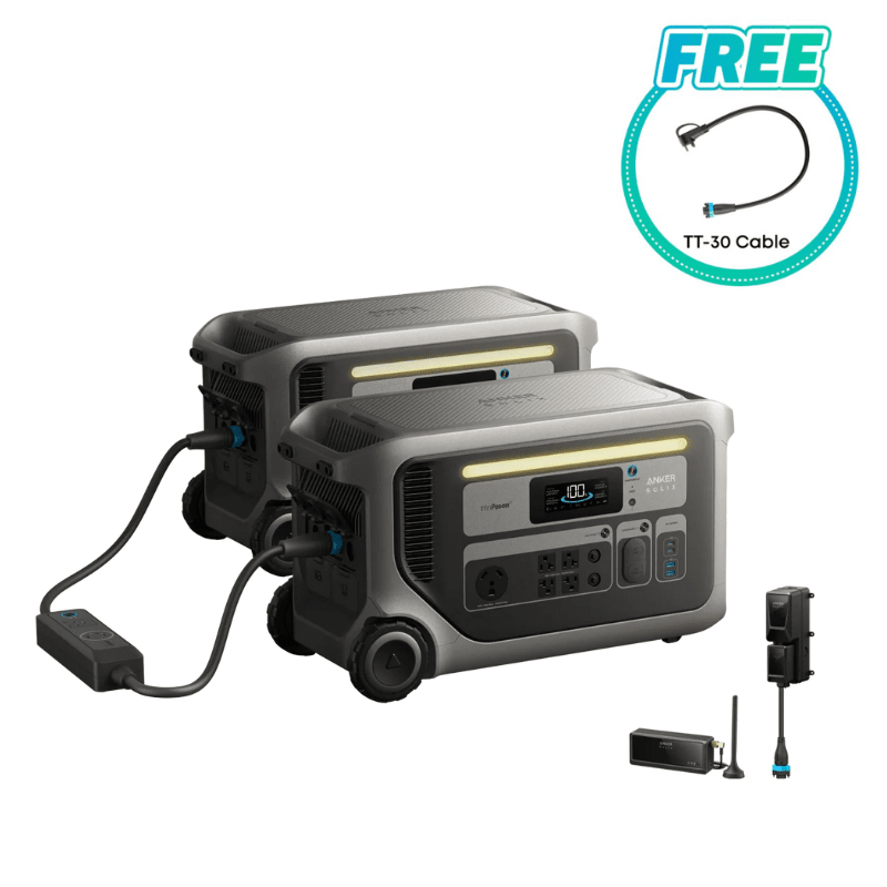 Anker SOLIX F3000 Dual Kits | 4,096Wh - 6,144Wh | 2 x 2,000W AC Output | Stackable, Expandable & Portable Backup Power | 5-Year Warranty - ShopSolar: Complete Solar Kits + Lifetime Customer Support