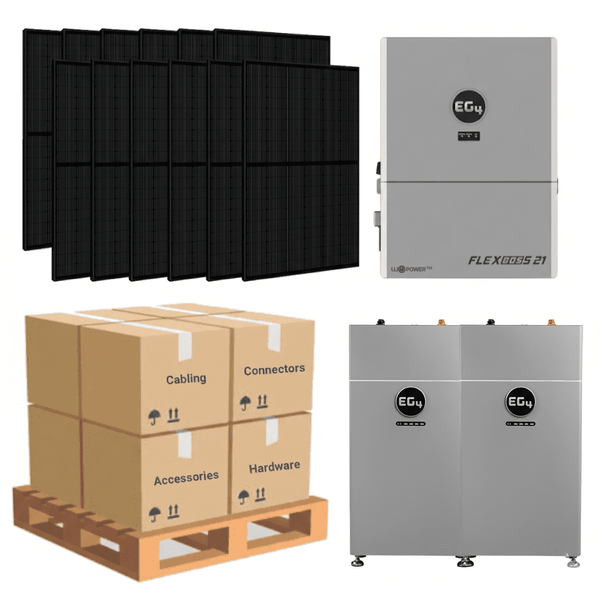 10.6kW Complete Solar Kit - EG4 FlexBoss21 Inverter - 20-32kWh Lithium Battery [SELECT MAX]