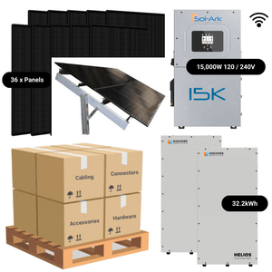 15.8kW Complete Solar Kit - Sol-Ark 15K Inverter - 28-32kWh Lithium Battery [ELITE MAX]