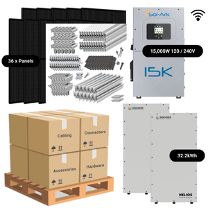 15.8kW Complete Solar Kit - Sol-Ark 15K Inverter - 28-32kWh Lithium Battery [ELITE MAX]