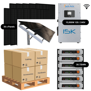 15.8kW Complete Solar Kit - Sol-Ark 15K Inverter - 28-32kWh Lithium Battery [ELITE MAX]