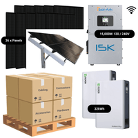 14.76kW Complete Solar Power System - Sol-Ark 15K + [28.6kWh-30.72kWh Lithium Battery Bank] + 36 x 410W Solar Panels + Setup Schematic [HPK-MAX]