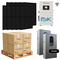 14.4kW Complete Solar Power System - Sol-Ark 15K + [28.6kWh-30.72kWh Lithium Battery Bank] + 36 x 400W Mono Solar Panels | Includes Schematic [HPK-MAX]