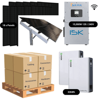 7.38kW Complete Solar Power System - Sol-Ark 15K + [20.48kWh - 28.6kWh Lithium Battery Bank] + 18 x 410W Solar Panels + Setup Schematic [HPK-PLUS]