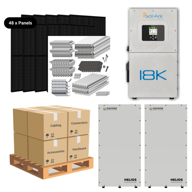 21.1kW Complete Solar Kit - Sol-Ark 18K Inverter - 28-40kWh Lithium Battery [ELITE PRO]
