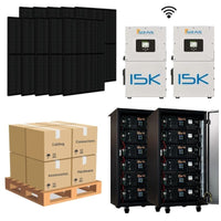 19.2kW Complete Solar Power System - 2 x Sol-Ark 15K's + [28.6kWh-61.4kWh Battery Bank] + 48 x 400W Mono Solar Panels | Includes Schematic [HPK-PRO] - ShopSolar.com