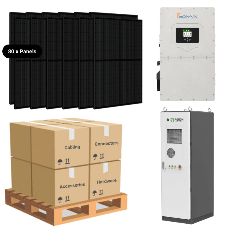 30kW Complete Solar Kit - Sol-Ark 30K Inverter + 60kWh Lithium Battery - High-Voltage - HVK-MAX - ShopSolar: Complete Solar Kits + Lifetime Customer Support