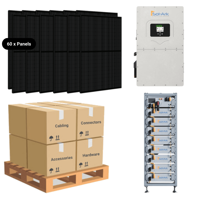 30kW Complete Solar Kit - Sol-Ark 30K Inverter - 40kWh Sol-Ark L3 Lithium Battery - High-Voltage - HVK-PLUS - ShopSolar: Complete Solar Kits + Lifetime Customer Support