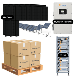 60kW Complete Solar Kit - Sol-Ark 60K Inverter - 60kWh Lithium Battery - High-Voltage - HVK-PRO - ShopSolar: Complete Solar Kits + Lifetime Customer Support