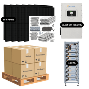 60kW Complete Solar Kit - Sol-Ark 60K Inverter - 60kWh Lithium Battery - High-Voltage - HVK-PRO - ShopSolar: Complete Solar Kits + Lifetime Customer Support