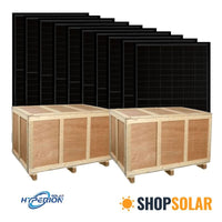 Hyperion 395W/400W Bifacial Solar Panel (Black) | Up to 495W - 500W with Bifacial Gain | Full Pallet (36 pcs) - 14.2kW - 14.4kW Total - ShopSolar.com