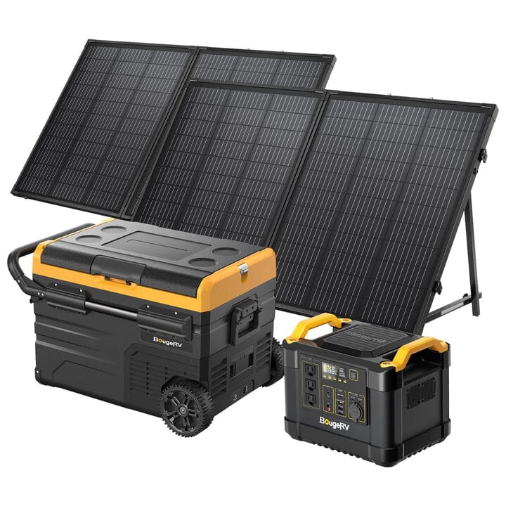 Emergency Solar Power Kit [NCM + 37QT Refrigerator + 2 x 130W Solar Panel]