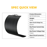 BougeRV Arch 100/200 Watt Fiberglass Flexible Curved Solar Panel - ShopSolar.com