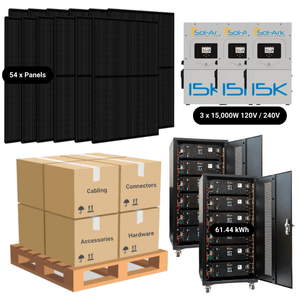 23.8kW Complete Solar Kit - 3 x Sol-Ark 15K Inverters - 61-64kWh Lithium Battery - [EDGE PLUS]