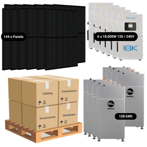 63.4kW Complete Solar Kit - 6 x Sol-Ark 18K Inverters - 122-128kWh Lithium Battery [EDGE PRO]