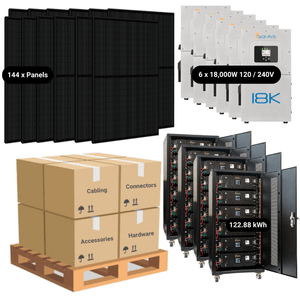 59kW Complete Solar Kit - 6 x Sol-Ark 18K Inverters - 122–128kWh Lithium Battery - ISK-PRO - ShopSolar: Complete Solar Kits + Lifetime Customer Support