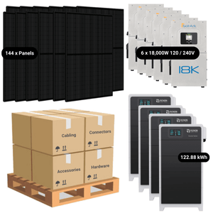 63.4kW Complete Solar Kit - 6 x Sol-Ark 18K Inverters - 122-128kWh Lithium Battery [EDGE PRO]