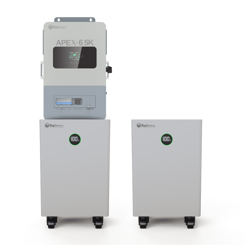 BigBattery NEXUS + APEX 6.5K Battery Storage Bundle [15kWh–45kWh] | Indoor Only | 10,000W PV Input / 6,500W AC Output | 5-Year Inverter + 12-Year Battery Warranty