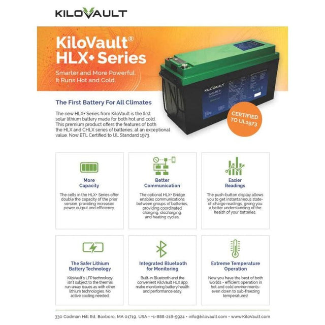 KiloVault HLX Series Lithium Solar Battery UL - ShopSolar.com