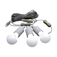 3 Strand USB LED String Lights - Low Watt LED Light String For Emergency's, Camping & Off-Grid Living