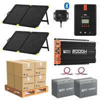 Complete Solar Panel Kit - 2,000W Pure Sine Wave Inverter + [12V Battery Bank] + 2 x 200W Mono Solar Panels | Off-Grid, Mobile, Backup [LPK-PLUS] - ShopSolar.com