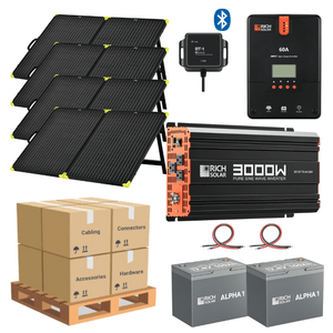 Complete Solar Panel Kit - 3,000W Pure Sine Inverter + [12V Battery Bank] + 4 x 200W 12V Mono Solar Panels | Off-Grid, Mobile, Backup [LPK-MAX]
