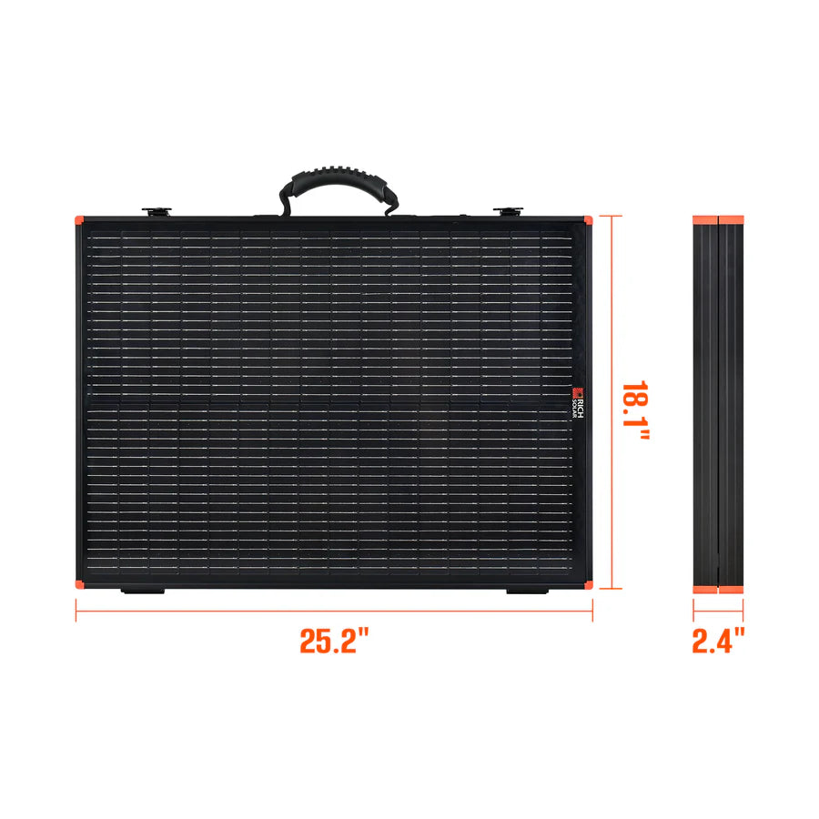 MEGA 100 Portable Briefcase Solar Panel | 100 Watt Portable Solar Panel | High Efficiency | Compatible w/ EcoFlow, Bluetti, Hysolis, & More - ShopSolar: Complete Solar Kits + Lifetime Customer Support