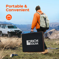 200 Watt Folding Solar Panel Suitcase | PV Connectors - Compatible w/ Bluetti, EcoFlow, Hysolis Solar Generators | 25-Year Warranty - ShopSolar.com