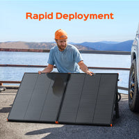 200 Watt Folding Solar Panel Suitcase | PV Connectors - Compatible w/ Bluetti, EcoFlow, Hysolis Solar Generators | 25-Year Warranty - ShopSolar.com