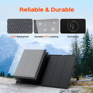 MEGA 200 Briefcase – 200 Watt 12V Portable Monocrystalline Solar Panel | Foldable Design + Kickstand | 25-Year Output Warranty - ShopSolar: Complete Solar Kits + Lifetime Customer Support