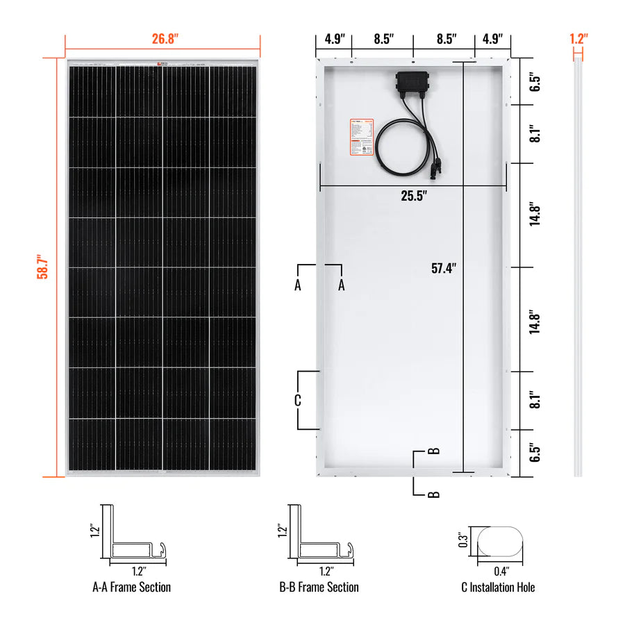 200 Watt Solar Panel | High Efficiency 12V Monocrystalline (19.98% Efficiency) | 25-Year Power Output Warranty - ShopSolar: Complete Solar Kits + Lifetime Customer Support