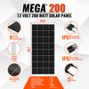 200 Watt Solar Panel | High Efficiency 12V Monocrystalline (19.98% Efficiency) | 25-Year Power Output Warranty - ShopSolar: Complete Solar Kits + Lifetime Customer Support