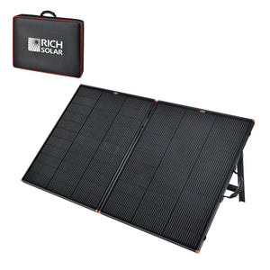 MEGA 200 Briefcase – 200 Watt 12V Portable Monocrystalline Solar Panel | Foldable Design + Kickstand | 25-Year Output Warranty - ShopSolar: Complete Solar Kits + Lifetime Customer Support