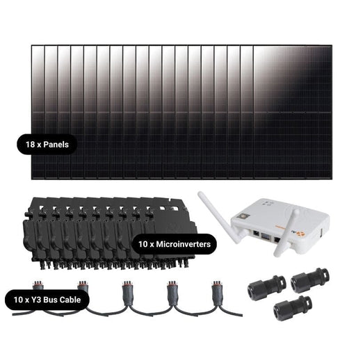 Complete Grid-Tie Solar Kit - 7.11kWp~7.2kWp Solar w/ Microinverters | 18 x Solar Panels [MIK-PLUS]