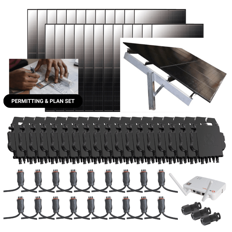 10.56kW Complete Grid-Tied Solar Kit - Enphase or APsystems Microinverters - No Battery [VECTOR MAX]